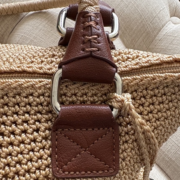 The Sak Beige Straw Tote with Brown Trim - Picture 3 of 16